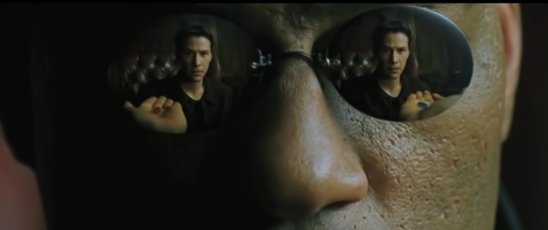 Red and blue pills from The Matrix